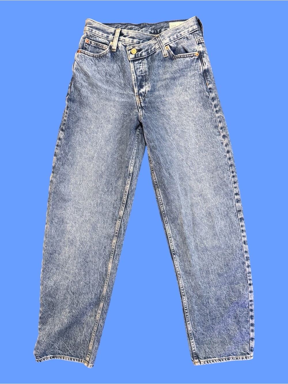 GAP Light Wash Crossover High Rise Denim Barrel Jeans - Sz 24 NWOT - Picture 6 of 10